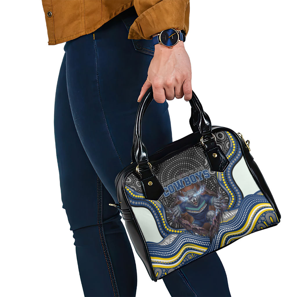 North Queensland Cowboys Shoulder Handbag The Scream of Lightning Eyes - Indigenous Dot Ripping Effect