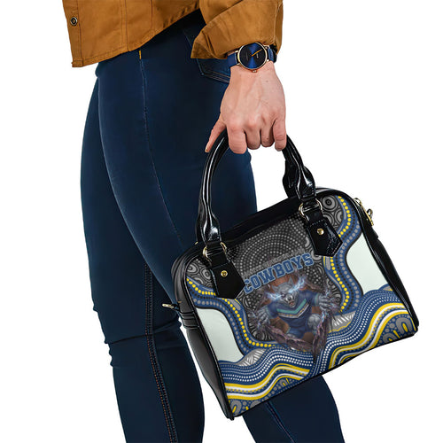 North Queensland Cowboys Shoulder Handbag The Scream of Lightning Eyes - Indigenous Dot Ripping Effect