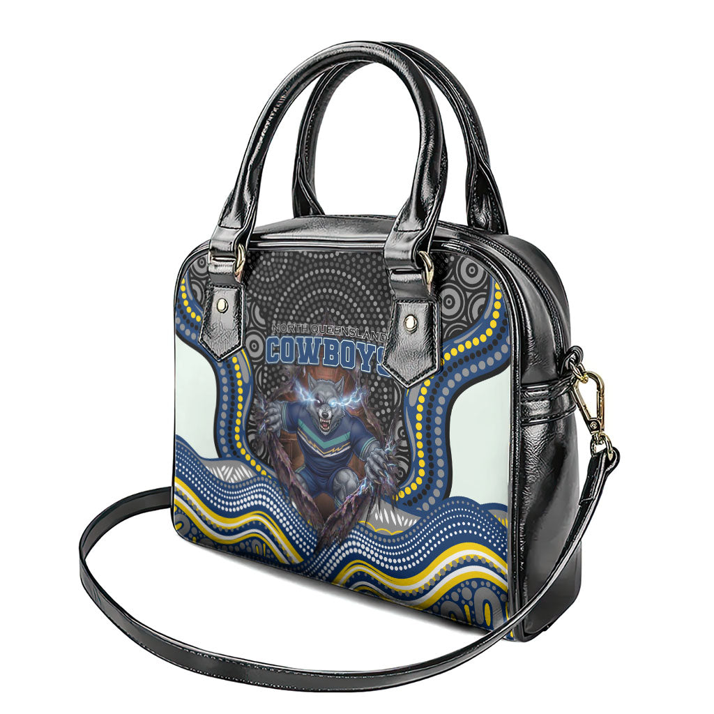North Queensland Cowboys Shoulder Handbag The Scream of Lightning Eyes - Indigenous Dot Ripping Effect