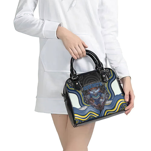 North Queensland Cowboys Shoulder Handbag The Scream of Lightning Eyes - Indigenous Dot Ripping Effect