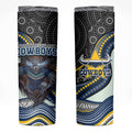 North Queensland Cowboys Skinny Tumbler The Scream of Lightning Eyes - Indigenous Dot Ripping Effect