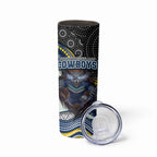 North Queensland Cowboys Skinny Tumbler The Scream of Lightning Eyes - Indigenous Dot Ripping Effect