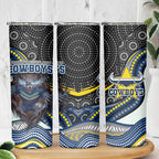 North Queensland Cowboys Skinny Tumbler The Scream of Lightning Eyes - Indigenous Dot Ripping Effect