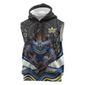 North Queensland Cowboys Sleeveless Hoodie The Scream of Lightning Eyes - Indigenous Dot Ripping Effect
