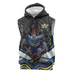 North Queensland Cowboys Sleeveless Hoodie The Scream of Lightning Eyes - Indigenous Dot Ripping Effect