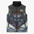 North Queensland Cowboys Sleeveless Puffer Jacket The Scream of Lightning Eyes - Indigenous Dot Ripping Effect