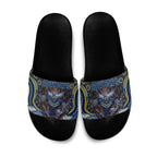 North Queensland Cowboys Slide Sandals The Scream of Lightning Eyes - Indigenous Dot Ripping Effect