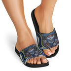 North Queensland Cowboys Slide Sandals The Scream of Lightning Eyes - Indigenous Dot Ripping Effect