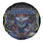 North Queensland Cowboys Spare Tire Cover The Scream of Lightning Eyes - Indigenous Dot Ripping Effect