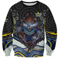 North Queensland Cowboys Sweatshirt The Scream of Lightning Eyes - Indigenous Dot Ripping Effect