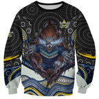 North Queensland Cowboys Sweatshirt The Scream of Lightning Eyes - Indigenous Dot Ripping Effect