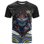 North Queensland Cowboys T Shirt The Scream of Lightning Eyes - Indigenous Dot Ripping Effect