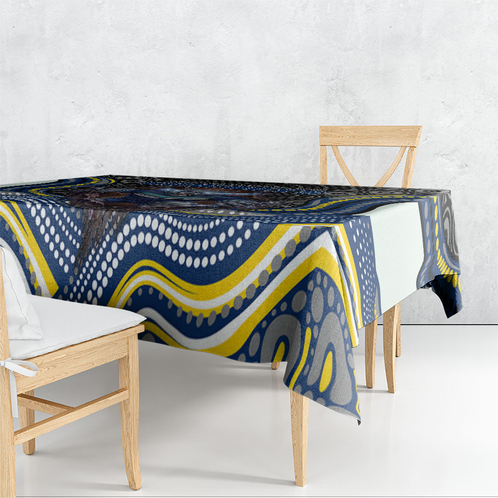 North Queensland Cowboys Tablecloth The Scream of Lightning Eyes - Indigenous Dot Ripping Effect