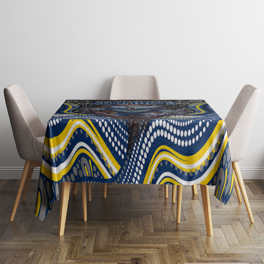 North Queensland Cowboys Tablecloth The Scream of Lightning Eyes - Indigenous Dot Ripping Effect