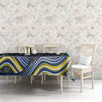North Queensland Cowboys Tablecloth The Scream of Lightning Eyes - Indigenous Dot Ripping Effect