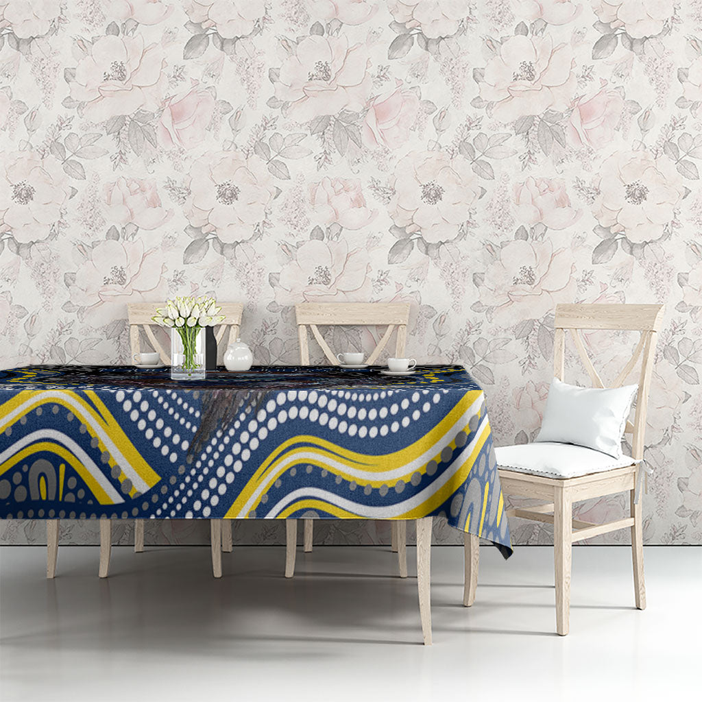 North Queensland Cowboys Tablecloth The Scream of Lightning Eyes - Indigenous Dot Ripping Effect