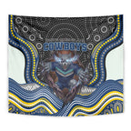North Queensland Cowboys Tapestry The Scream of Lightning Eyes - Indigenous Dot Ripping Effect