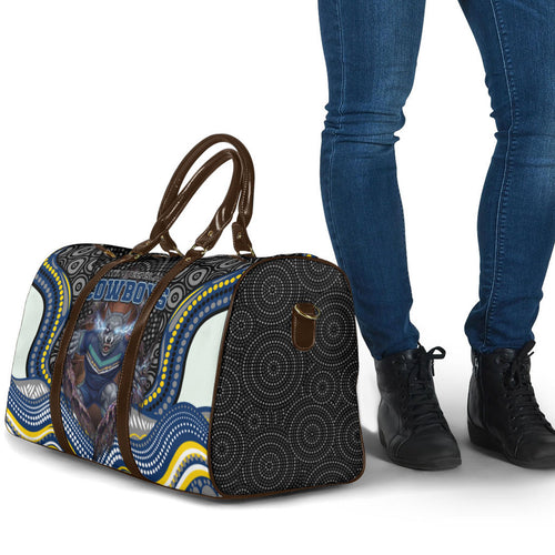 North Queensland Cowboys Travel Bag The Scream of Lightning Eyes - Indigenous Dot Ripping Effect