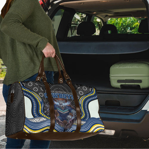 North Queensland Cowboys Travel Bag The Scream of Lightning Eyes - Indigenous Dot Ripping Effect