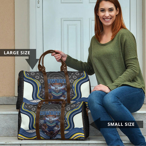 North Queensland Cowboys Travel Bag The Scream of Lightning Eyes - Indigenous Dot Ripping Effect