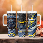 North Queensland Cowboys Tumbler With Handle The Scream of Lightning Eyes - Indigenous Dot Ripping Effect