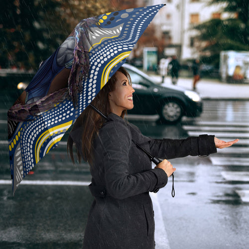 North Queensland Cowboys Umbrella The Scream of Lightning Eyes - Indigenous Dot Ripping Effect