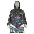 North Queensland Cowboys Wearable Blanket Hoodie The Scream of Lightning Eyes - Indigenous Dot Ripping Effect