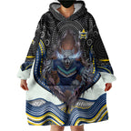 North Queensland Cowboys Wearable Blanket Hoodie The Scream of Lightning Eyes - Indigenous Dot Ripping Effect