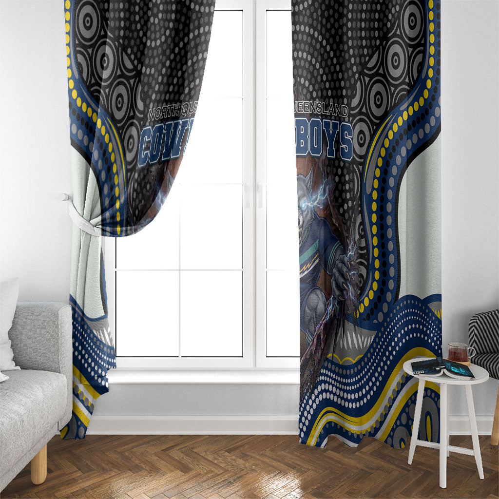 North Queensland Cowboys Window Curtain The Scream of Lightning Eyes - Indigenous Dot Ripping Effect
