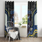 North Queensland Cowboys Window Curtain The Scream of Lightning Eyes - Indigenous Dot Ripping Effect