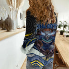 North Queensland Cowboys Women Casual Shirt The Scream of Lightning Eyes - Indigenous Dot Ripping Effect