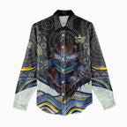 North Queensland Cowboys Women Casual Shirt The Scream of Lightning Eyes - Indigenous Dot Ripping Effect