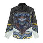 North Queensland Cowboys Women Casual Shirt The Scream of Lightning Eyes - Indigenous Dot Ripping Effect