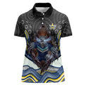 North Queensland Cowboys Women Polo Shirt The Scream of Lightning Eyes - Indigenous Dot Ripping Effect