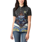 North Queensland Cowboys Women Polo Shirt The Scream of Lightning Eyes - Indigenous Dot Ripping Effect