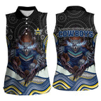 North Queensland Cowboys Women Sleeveless Polo Shirt The Scream of Lightning Eyes - Indigenous Dot Ripping Effect