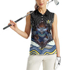 North Queensland Cowboys Women Sleeveless Polo Shirt The Scream of Lightning Eyes - Indigenous Dot Ripping Effect