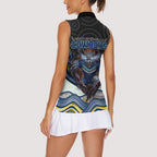 North Queensland Cowboys Women Sleeveless Polo Shirt The Scream of Lightning Eyes - Indigenous Dot Ripping Effect