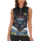 North Queensland Cowboys Women Sleeveless Polo Shirt The Scream of Lightning Eyes - Indigenous Dot Ripping Effect