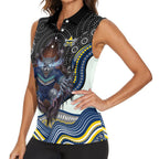North Queensland Cowboys Women Sleeveless Polo Shirt The Scream of Lightning Eyes - Indigenous Dot Ripping Effect
