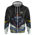 North Queensland Cowboys Zip Hoodie The Scream of Lightning Eyes - Indigenous Dot Ripping Effect