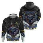 North Queensland Cowboys Zip Hoodie The Scream of Lightning Eyes - Indigenous Dot Ripping Effect