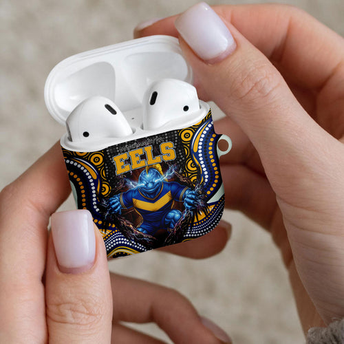 Parramatta Eels AirPods Case The Scream of Lightning Eyes - Indigenous Dot Ripping Effect