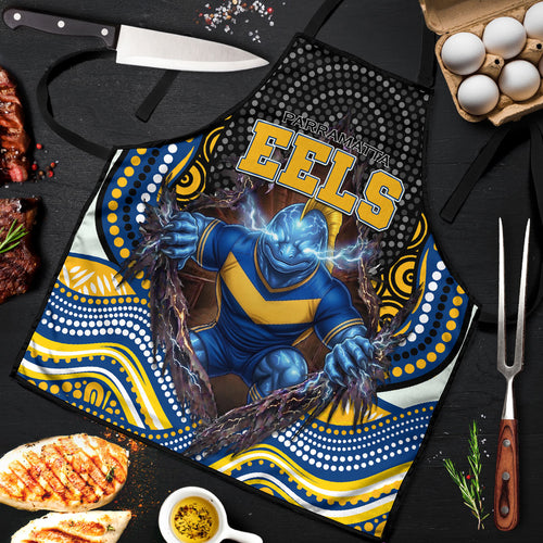 Parramatta Eels Apron The Scream of Lightning Eyes - Indigenous Dot Ripping Effect