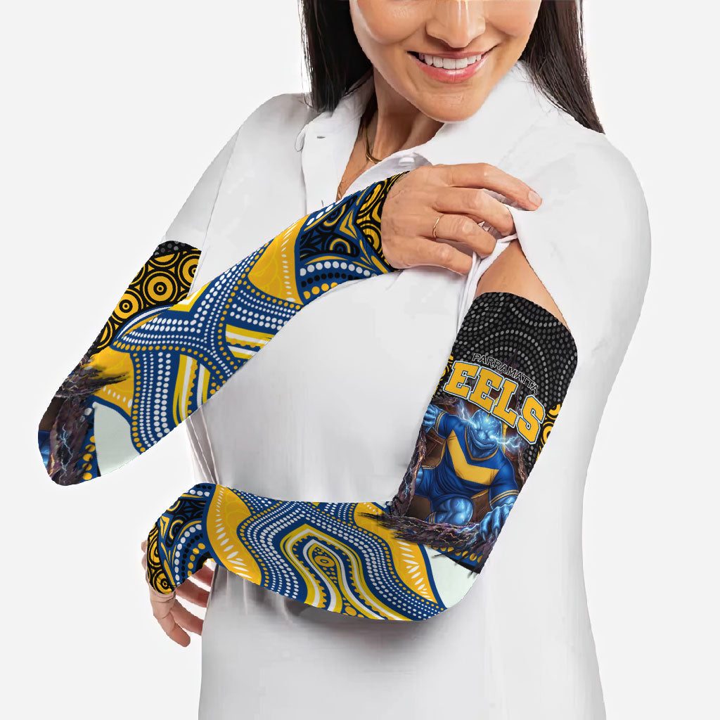 Parramatta Eels Arm Sleeves The Scream of Lightning Eyes - Indigenous Dot Ripping Effect