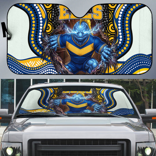 Parramatta Eels Auto Sun Shade The Scream of Lightning Eyes - Indigenous Dot Ripping Effect