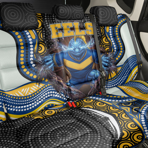 Parramatta Eels Back Car Seat Cover The Scream of Lightning Eyes - Indigenous Dot Ripping Effect