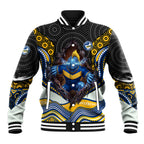 Parramatta Eels Baseball Jacket The Scream of Lightning Eyes - Indigenous Dot Ripping Effect