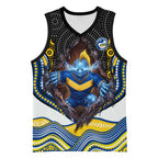 Parramatta Eels Basketball Jersey The Scream of Lightning Eyes - Indigenous Dot Ripping Effect