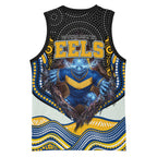 Parramatta Eels Basketball Jersey The Scream of Lightning Eyes - Indigenous Dot Ripping Effect